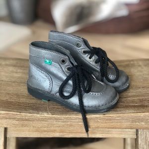 Unisex Toddler Kickers Gray Leather